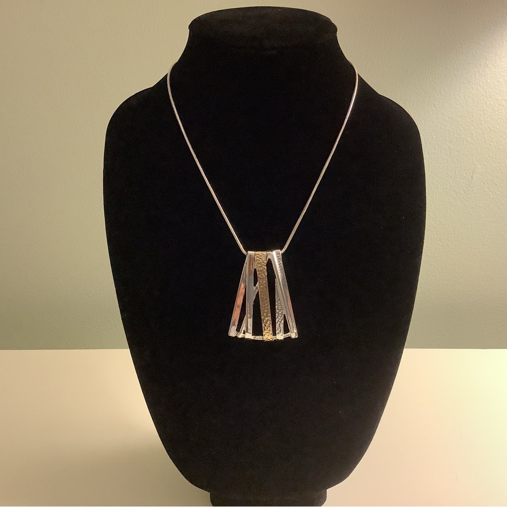 Mixed metal abstract necklace